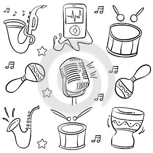 Doodle music element hand draw