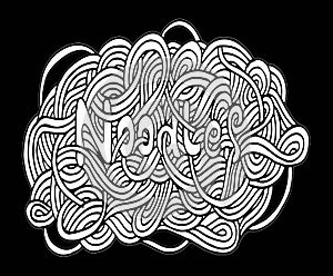 Doodle noodle hand drawing