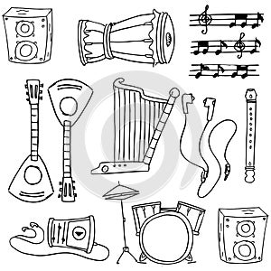 Doodle of object tools music
