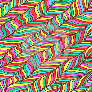 Doodle pattern background. Zentangle art. Rainbow colors. Trippy lollipop pattern. Neon color floral organic ornament. Psychedelic