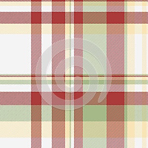 Doodle pattern tartan fabric, finish seamless check plaid. Tattersall background texture vector textile in white and red colors photo