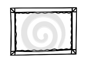 Doodle picture frame. Hand drawn vintage sketchy shape. Vector collection
