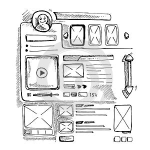 Doodle portfolio wireframe