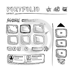 Doodle portfolio wireframe