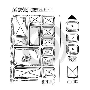 Doodle portfolio wireframe
