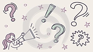 Doodle Question Marks and Idea Elements Graphic, vector design Generative AI