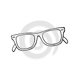 Doodle of retro sunglasses horn-rimmed glasses