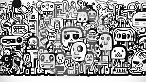 Doodle robot art background