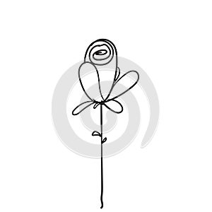 Doodle rose illustration vector isolated on white