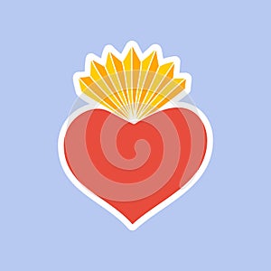 Doodle sacred heart vector icon