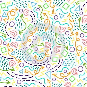 Doodle seamless pattern. Abstract background with line art for textiles, fabric art, wallpaper