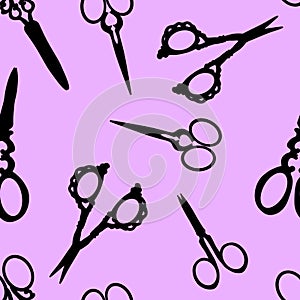 Doodle seamless scissors pattern for fabrics and linens and wrapping paper and hobbies and kids and clothes