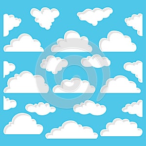 Doodle Set of Cloud Icons