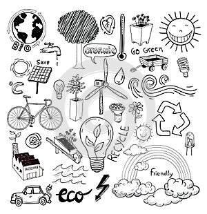 Doodle set - ecoeco, illustration