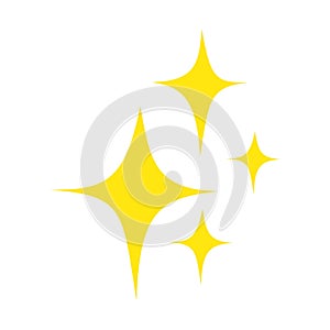 doodle set of vector stars sparkle icon, clean surface icon. Yellow Glowing light effect stars and shining burst