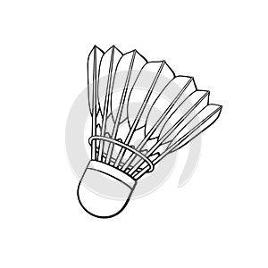 Doodle of shuttlecock for badminton from bird feathers