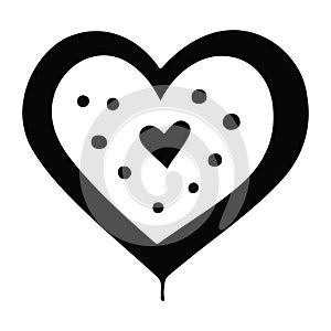 Doodle sketch heart, hand drawn love heart isolated on white background. Vector illustration for any design