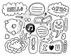 Doodle Sketch Speech Bubble Arrow