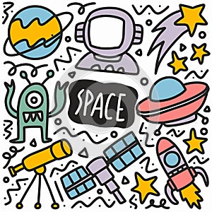 doodle space hand drawing photo