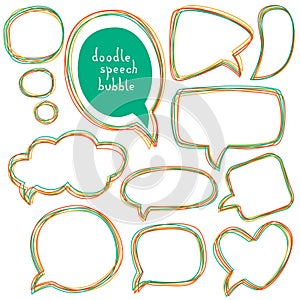 Doodle speech bubbles. Different sizes and forms.