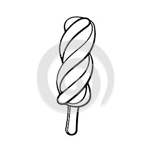 Doodle of spiral Popsicle ice lolly