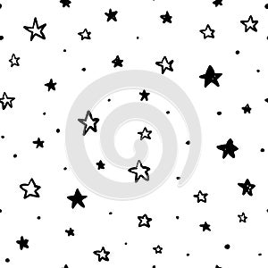 Doodle Stars Seamless Pattern