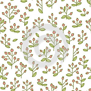 Doodle style berryes seamless pattern.