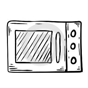 doodle style cartoon of oven vector illustration