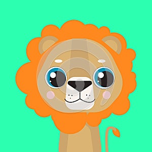 Doodle Style Flat Vector Cartoon Safari Animals Set