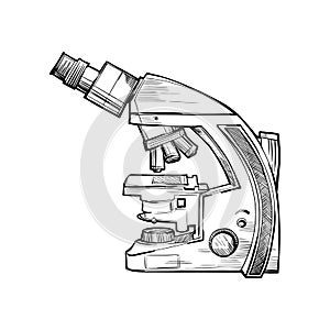 Doodle style scientist microscope in vector format photo