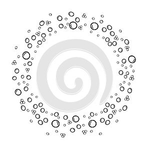 Doodle style soap bubble frame. Linear air gas design. Foam window vector illustration.