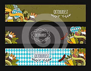 Doodle style web banner design for Oktoberfest beer festival