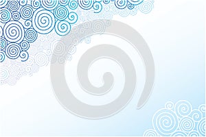 Doodle swirl clouds horizontal background