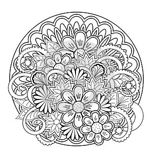 Doodle tangle flower and mandalas