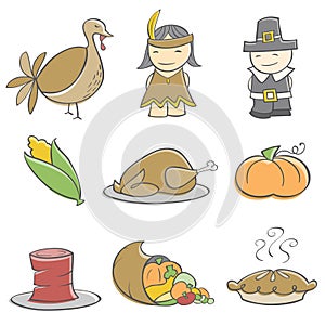 Doodle Thanksgiving Elements