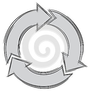 Doodle of Three Circular Arrows photo
