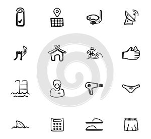 Doodle Travel icon set