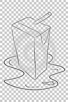 Doodle UHT BOX Ultra High Temperature with spill water, at Transparent Effect Background