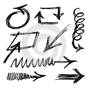 Doodle Vector Arrow Set on a white background