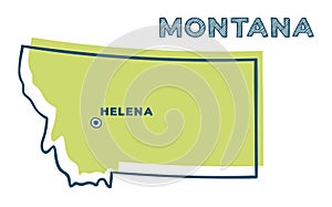 Doodle vector map of Montana state of USA