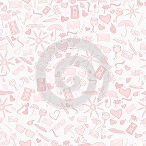 Doodle vector seamless love pattern