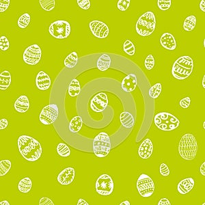Doodle vector seamless pattern Easter Egg.