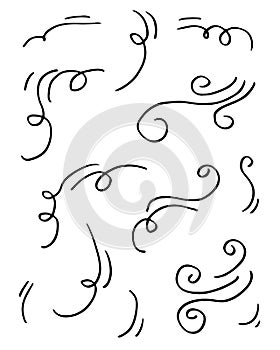 Doodle wind illustration vector handrawn style isolated on white background