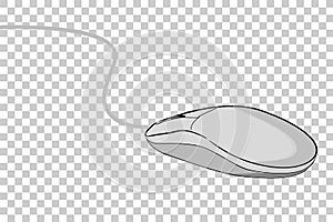 Doodle of Wired Computer Mouse, at Transparent Effect Background