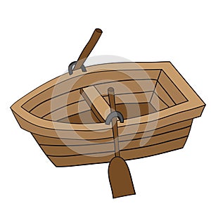 Doodle of Wooden Row Boat