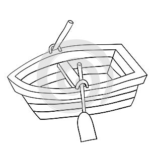 Doodle of Wooden Row Boat photo