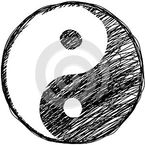 Doodle yin-yang symbol