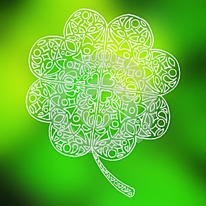 Doodle zentangle line art clover shamrock Saint Patrick's Day