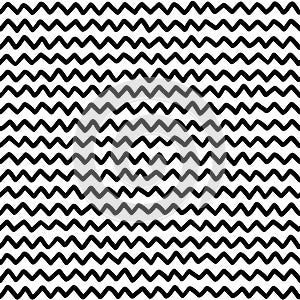 Doodle zig zag seamless pattern. Abstract black horizontal hand drawn zigzag lines seamless pattern. Geometric repeating