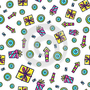 Doodles cute seamless pattern